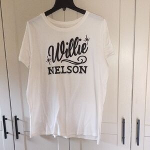 Willie Nelson Graphic Short Sleeve Tee -  Off White